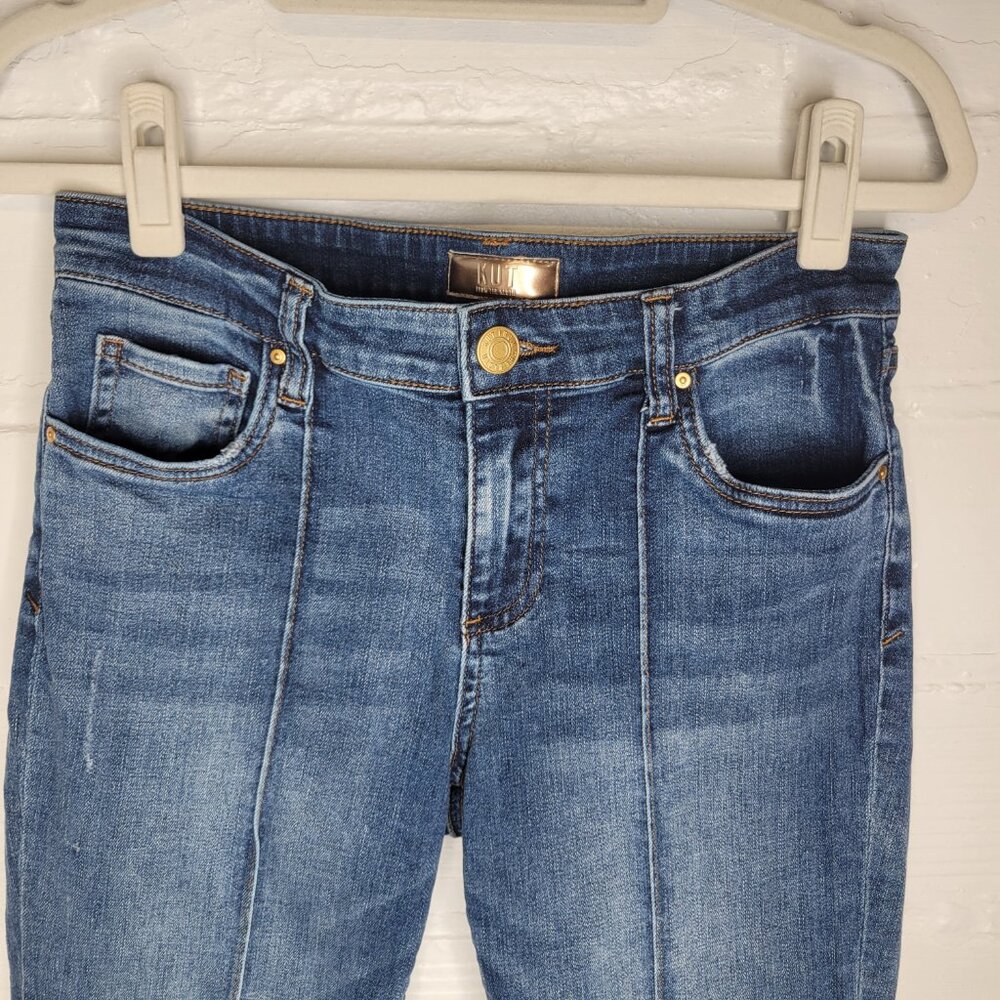 Kut From The Kloth Women's Size 8 Jeans Amy Crop Straight Leg Cuffed - Picture 3 of 8